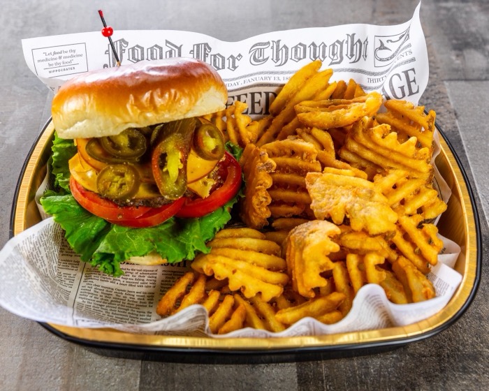 Jalapeño burger and fries