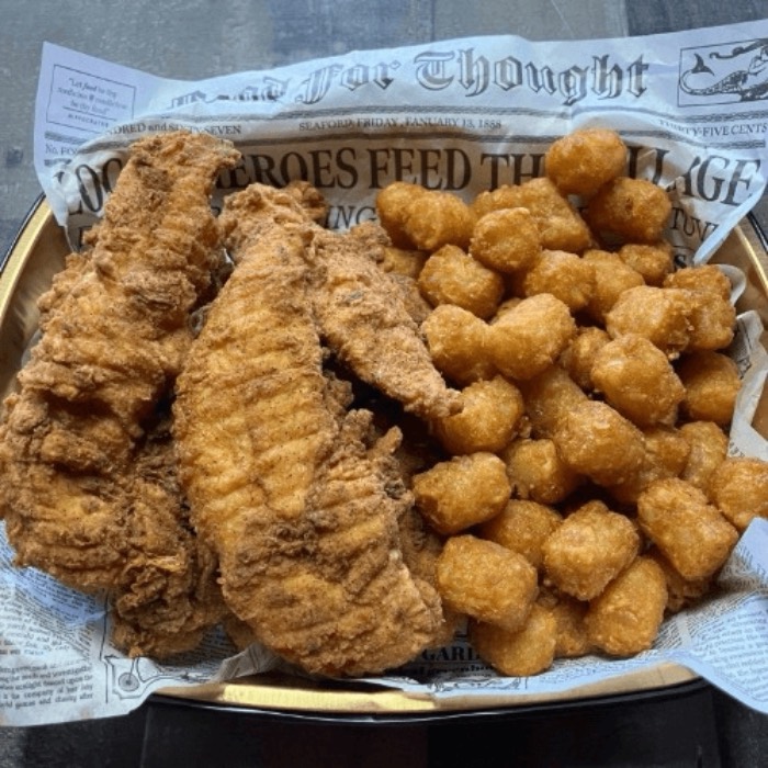 Jumbo chicken tenders and tots